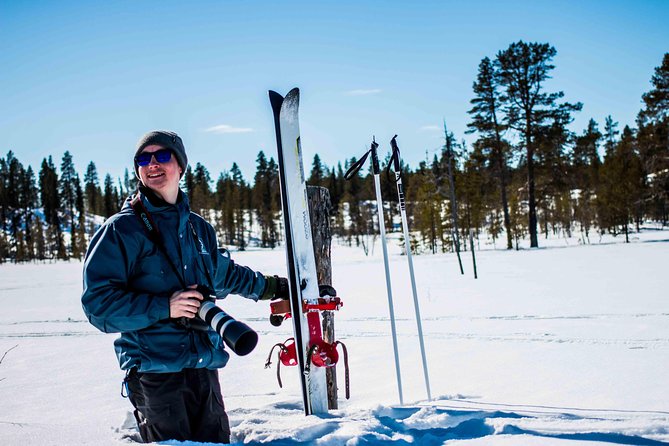 Backcountry skiing adventure - The wooden shelter break and open-fire sausages