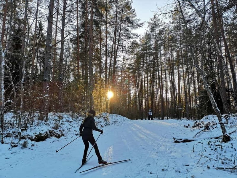 From Riga: Cross-country skiing and beating heart memorial - From Riga to Ogre Forest Park: easy start, real outdoors time