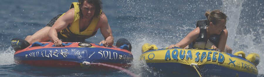 Perissa: Santorini Jet Skiing, Tubing, and Kayaking Package - Language and Guidance: English Instruction and Audio